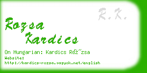 rozsa kardics business card